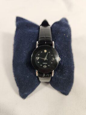 Diamond Quartz Watch F335258-1/LS Leather Band NWOB Gift Ready $20